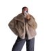 Women's Clothing Faux Fox Fur Coat For Women – Mid-Length Winter Jacket With Oversized Lapel, Trendy Gradient Color, Street Style_voghion.com