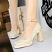9982-K105 Style Banquet Wedding Coarse Super High Heels Waterproof Platform Silk Strap Single Shoes_voghion.com