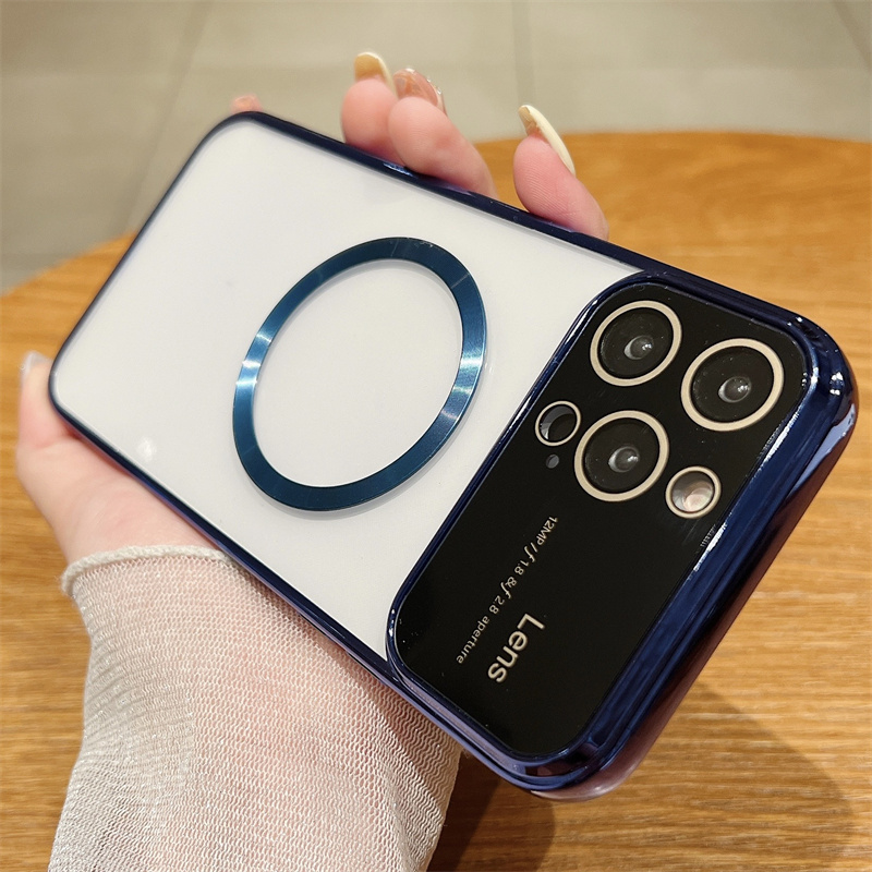 Elektroplatéiert Magnéitesch Kloer Telefonshülle Fir iPhone 14 13 12 11 Pro Max Plus XS XR X Fir Magsafe Silikon Soft TPU Réck_voghion.com