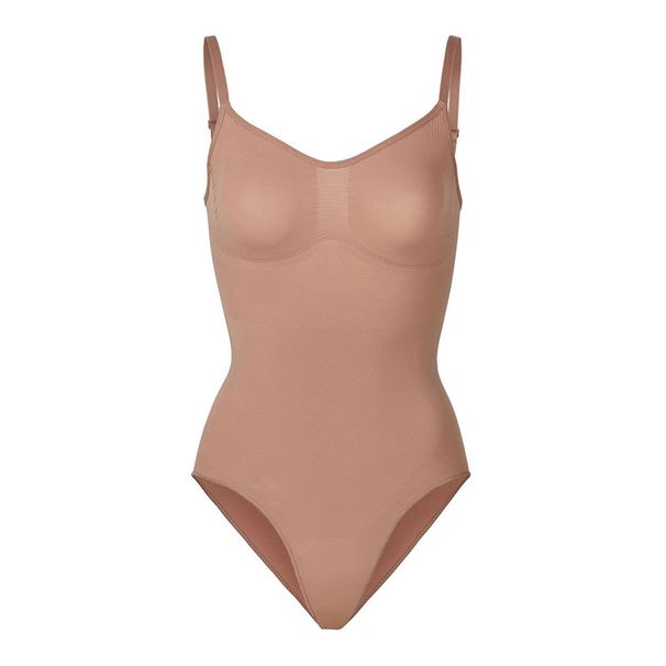 Tanga Shapewear Rückenfrei Enganliegender Jumpsuit Neckholder-Trägerkorsett_voghion.com