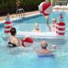 Parco acquatico gonfiabile con pallavolo e basket galleggiante, con rete, per feste in piscina, giochi in spiaggia e divertimento in giardino_voghion.com