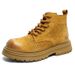 Big Yellow Boots Hollow Breathable Martin Boots Retro Tooling Boots Double Inner Height Boots_voghion.com