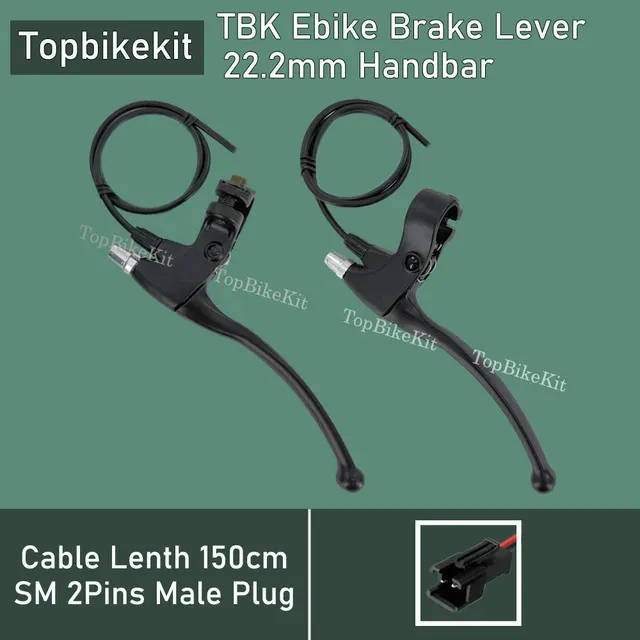 1 pereche Ebike aliaj de aluminiu impermeabil manetă de frânare sistem de întrerupere a puterii 2 pini mufă 150cm/50cm 22,2mm ghidon_voghion.com