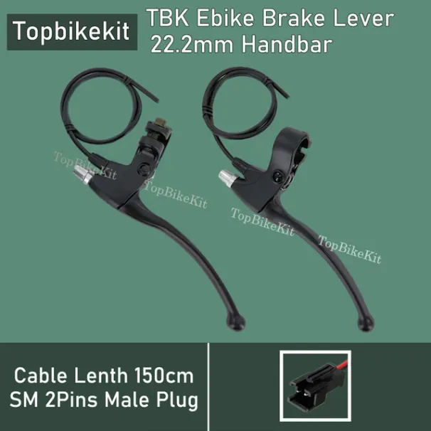 1 pereche Ebike aliaj de aluminiu impermeabil manetă de frânare sistem de întrerupere a puterii 2 pini mufă 150cm/50cm 22,2mm ghidon_voghion.com