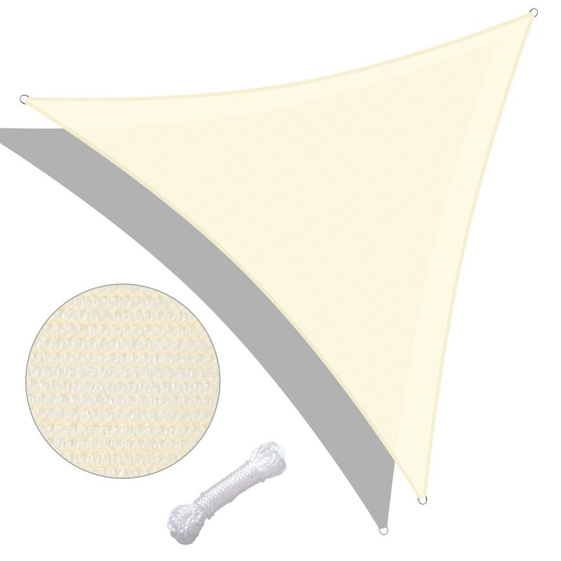 22' x 22' x 22' Triangle Sun Shade Sail/ Rice White_voghion.com