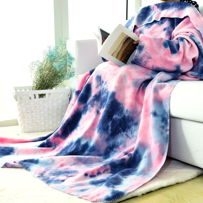 Tragbare TV-Decke mit Ärmeln – 137 x 180 cm, übergroßes Batik-Fleece für Erwachsene – weicher Polyester-Sofaüberwurf für Netflix und Gaming_voghion.com