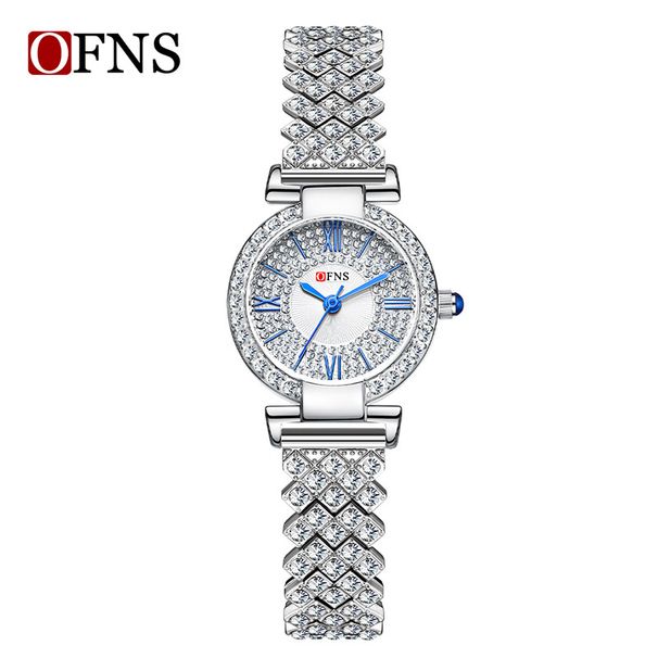Elegant Women's Quartz Watch With Diamond Bezel, Waterproof, Round Dial, Stainless Steel Clasp, Fashionable And Dainty Round Compact Quartz Watch_voghion.com