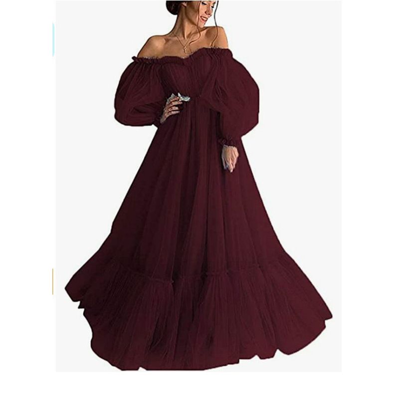 Mesh Backless Evening Gown Prom Dresses_voghion.com