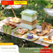 Nordic Style Outdoor Camping Stapelbare Lagerung Tragbares Mehrpersonengeschirrset Frühlingsausflug Bento Box Picknick_voghion.com