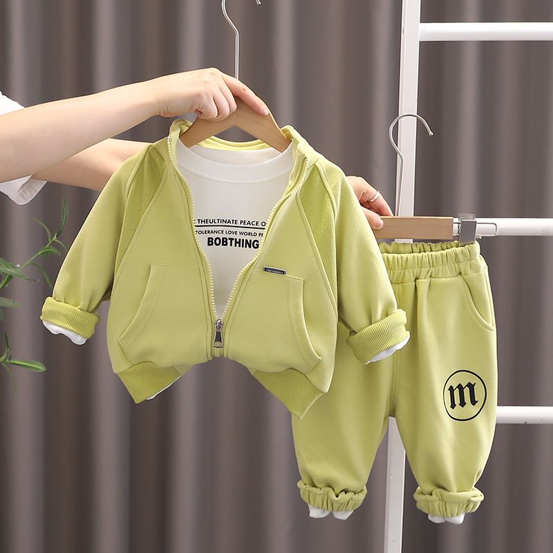 Boys' Outfit Fashion Stylish Baby Casual Small M Jacket Three-Piece Set Spring Autumn Infant Boys Clothes Trendy_voghion.com