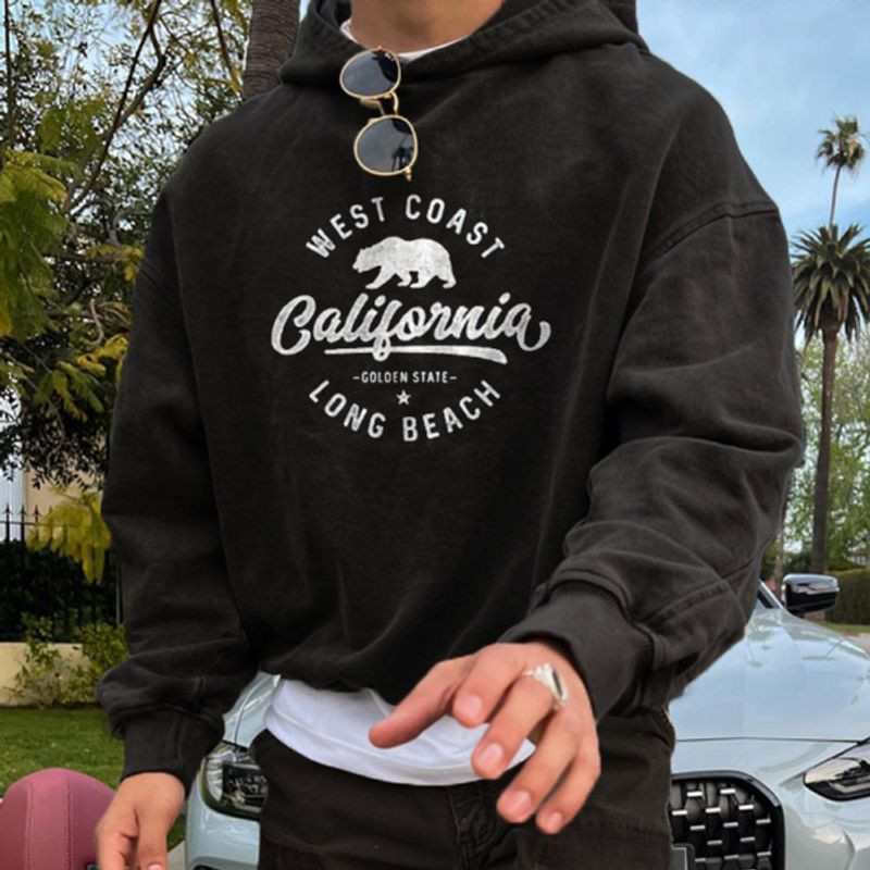 Sweat-shirt rétro pour hommes, grande taille, lettre imprimée, haut décontracté d'extérieur_voghion.com