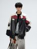Combinaison de moto américaine en cuir PU pour homme, style automne, patchwork, col montant, style aviateur_voghion.com