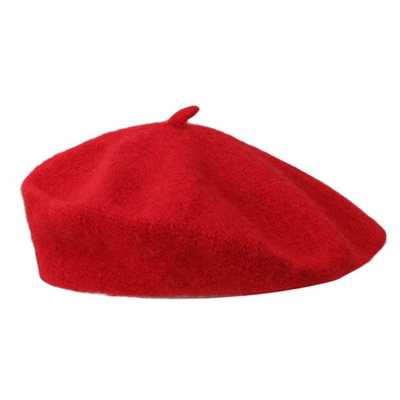 Vendita calda caldi berretti di lana donne ragazze elegante retrò francese artista cappello tinta unita tutto abbinato semplice berretto signora_voghion.com