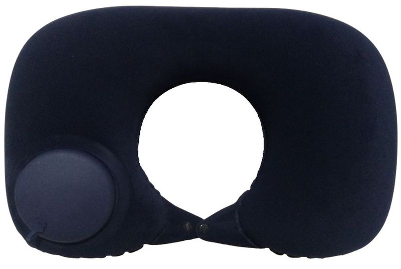 Iatable U-Shaped Press-and-Release Technology for - Portable Plush Travel Pillow with Foldable Design and Neck Support_voghion.com