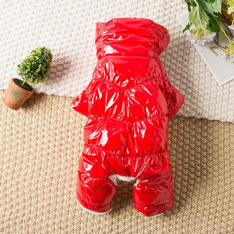 Teddy dog clothes autumn and winter clothes four legged   down cotton coat Bichon Pomeranian small dog pet thick warm and protective_voghion.com