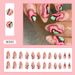 Nails Art & Tools False Nails Colorful Frosted Texture Almond Fashion White Nail 24 Pieces Boxed_voghion.com