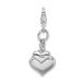 Amore La Vita Sterling Silver Rhodium-plated Polished 3-D Red Enameled Double Heart Charm With Fancy Lobster Clasp_voghion.com