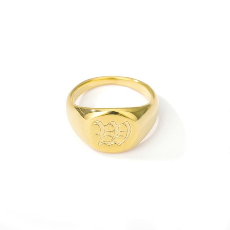 Gothic A-Z Initial Signet Rings For Women Men Wedding  Stainless Steel Statement Anillos Best Friend Party Gift Jewelry_voghion.com
