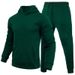 2024 autumn/winter men's women's casual European size solid color with fleece loose fitting hoodie and pants two-piece_voghion.com