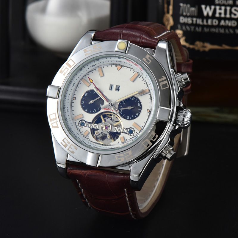 Hot Salg Sport Klokker For Menn Automatisk maskineri Armbåndsur Multifunksjonell Automatisk Dato Gummi stropp Hot Salg Mote Mann klokker Engros_voghion.com