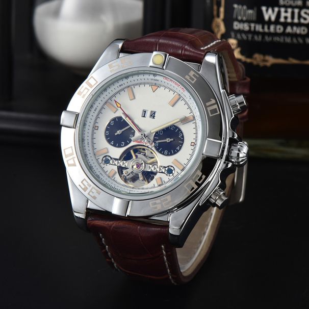 Hot Salg Sport Klokker For Menn Automatisk maskineri Armbåndsur Multifunksjonell Automatisk Dato Gummi stropp Hot Salg Mote Mann klokker Engros_voghion.com