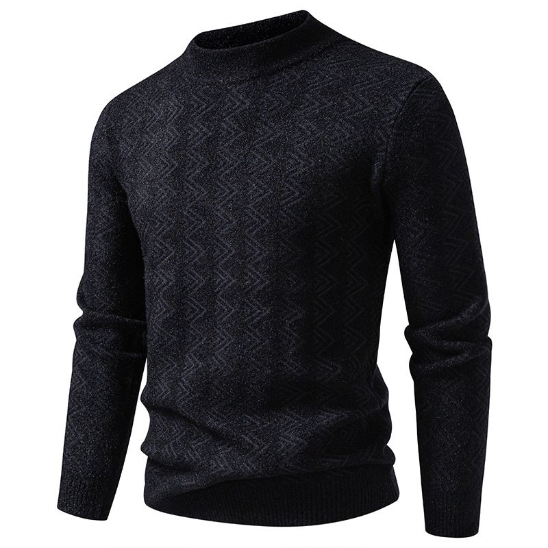 Men's Knit Sweater Semi-Turtle Neck Warm Winter Pullover Stretchable Polyester Casual Comfort Fit Sizes M-4XL_voghion.com