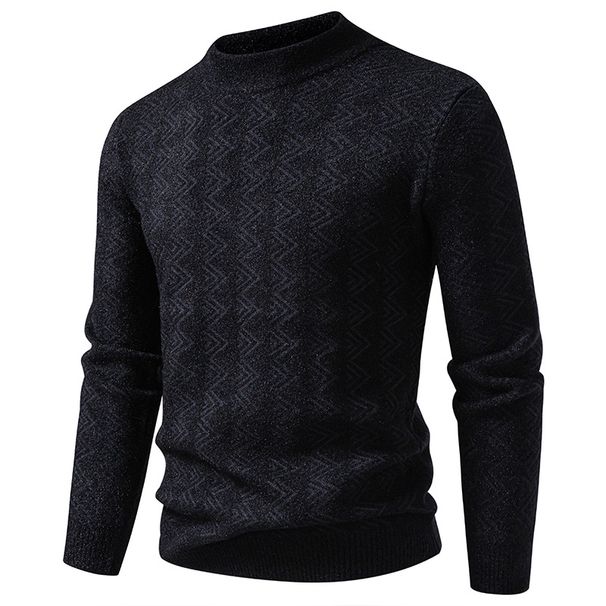 Men's Knit Sweater Semi-Turtle Neck Warm Winter Pullover Stretchable Polyester Casual Comfort Fit Sizes M-4XL_voghion.com