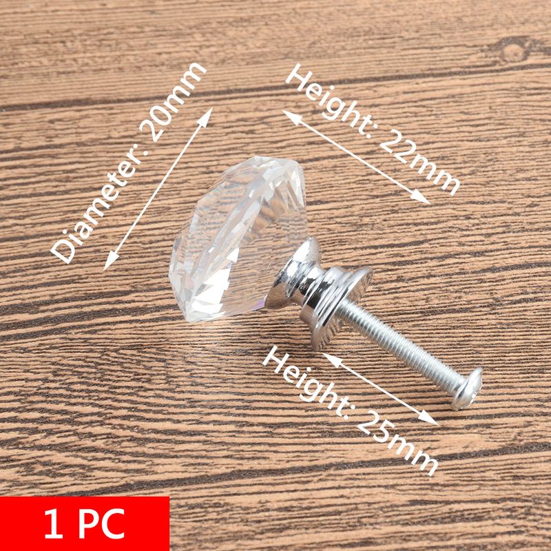 New Crystal Glass Knobs Cabinet Handles Silver Crystal Cupboard Pulls Drawer Knobs Kitchen Furniture Handle Hardware_voghion.com