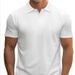 Herrenbekleidung Sommer Jacquard Brokat Ammoniak Nahtlos Cool Kurzarm Herren T-Shirt Lässig Einfarbig Revers High-End Poloshirt_voghion.com