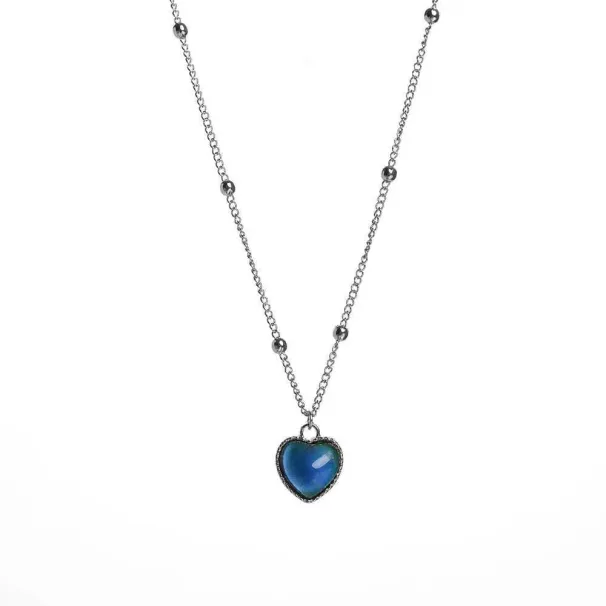 Collane Heat Stain Emotion Monitor Ciondolo a forma di cuore Cambia colore con collana da donna Empress Lover JewelryL2404_voghion.com