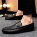 Vattentäta läderloafers i casual-modell med en fot, handgjorda affärsskor med låg skurning, svarta brittiska herrskor, platt botten, tjock_voghion.com