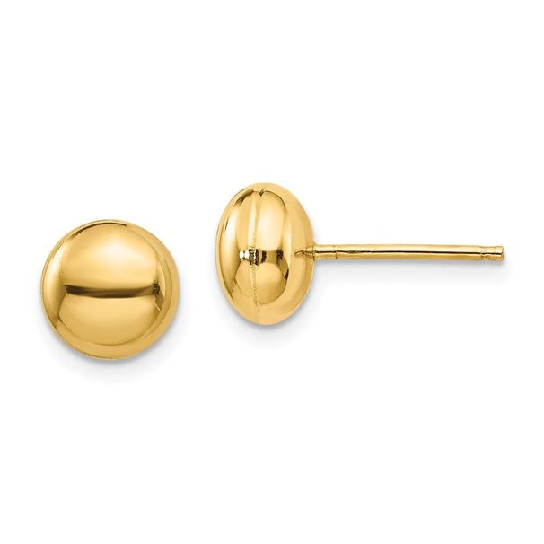 14k Polished 8mm Button Post Earrings_voghion.com