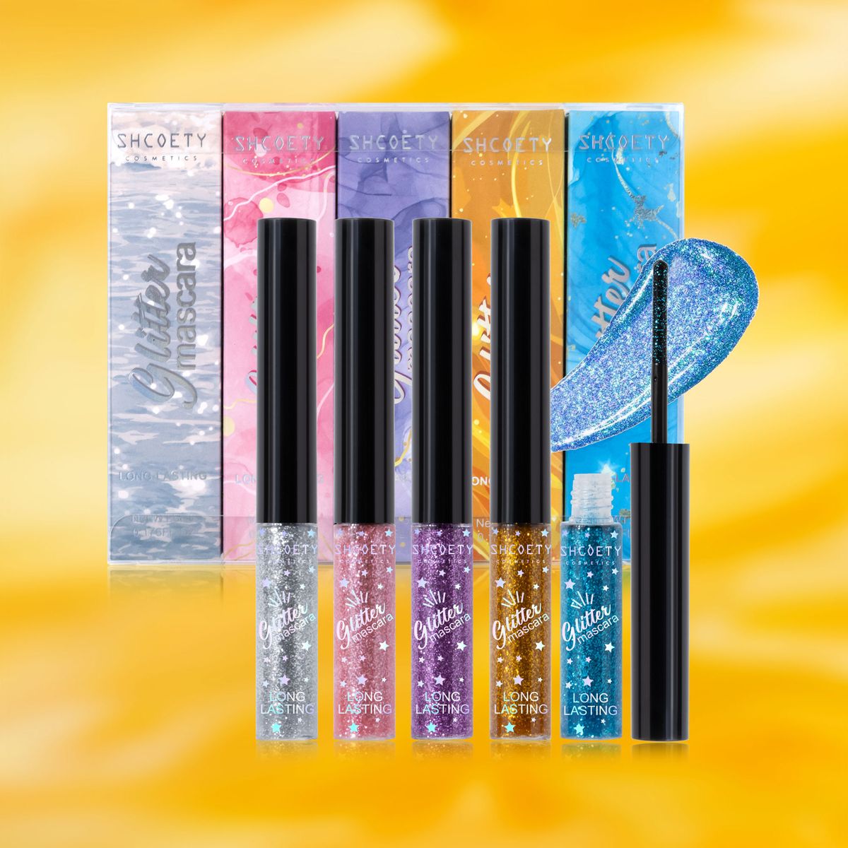 SHCOETY 5-Farben-Mascara-Set, wasserfest, farbig – für Schwung und Halt, wischfest, für Festivals und Bühnenpartys_voghion.com