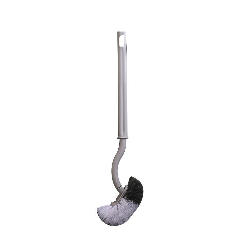 Scopino per WC con manico lungo e supporto a parete - Setole per pulizia profonda a 360° per aree difficili da raggiungere, antiruggine e antischizzo_voghion.com