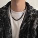 Black Cuban With Diamonds Men's Necklace Women's High-end Design Niche Ins Hip-hop Collarbone Chain Couple_voghion.com
