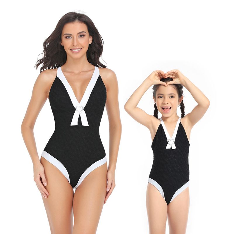 Anne ve Çocuk Mayo Merhaba Balık moda aile tek parça mayo_voghion.com