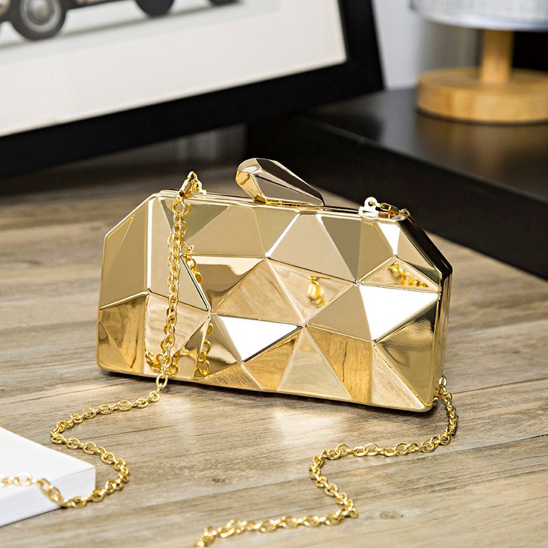 Gold Acryl Box Geometrische Abend Clutch Elegent Kette Frauen Handtasche Party Schulter Tasche Für Hochzeit/Dating/Party_voghion.com