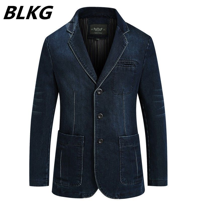 Pánské podzimní ležérní džínové sako Slim Fit 2182_voghion.com
