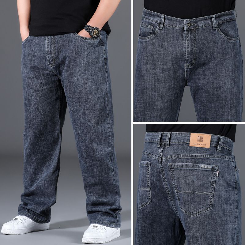 Herrenbekleidung Übergröße Gerade Elastische Übergröße Übergröße Fette Herrenmode All Match Fat Guy Hose_voghion.com