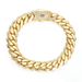Men's Cuban Link Bracelet 14K Gold Plated Hip Hop Jewelry, High Quality Thick Chain Bracelet For Men, Trendy Unisex Accessory_voghion.com