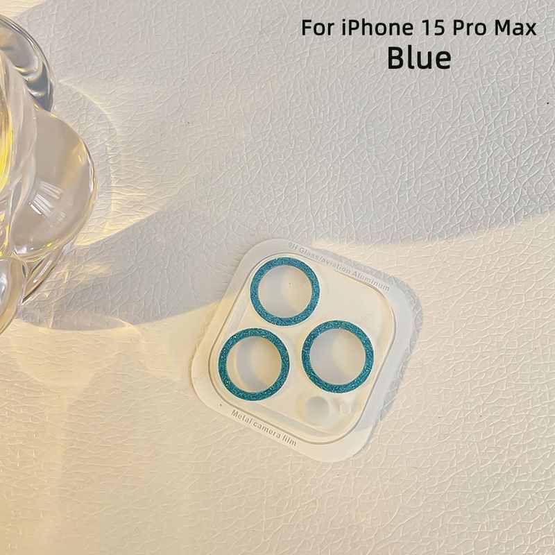 Glitter Kamera Schutz fir iPhone 15 13 11 Pro Max 14 Plus 15pro Voll Ofdeckung Diamant Lënsen Film Schutz_voghion.com