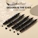 Dual-Ended Star Stamp Eyeliner Pen - Waterproof, Ideal For Beginners, With Heart & Plum Blossom Stamps For Corner & End Of Eye Accents_voghion.com