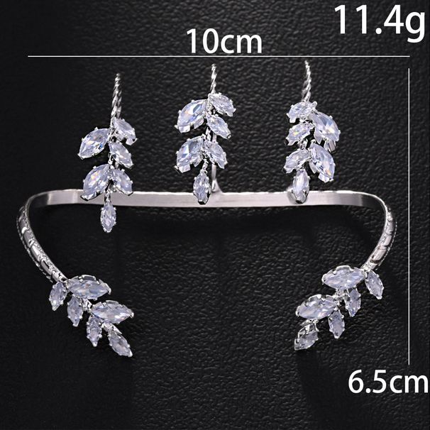 New Leaf Kişilik Stili Ağır Zirkonyum El Takısı Kadın Aksesuarları Bilezik_voghion.com