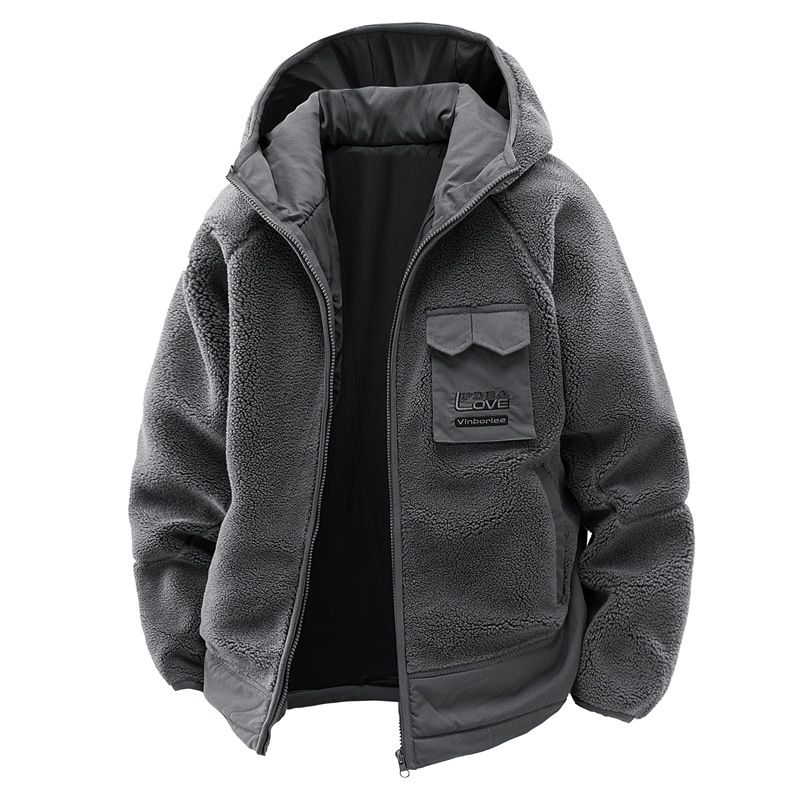 Abbigliamento in cotone, nuovi vestiti spessi in lana d'agnello, inverno, uomo, piumino, giacca in cotone, tendenza_voghion.com
