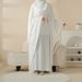 2025 Traditional Clothing Abaya Cross Mirror Muslim Robe Long Sleeve Loose Belt Solid Color Women's Wear_voghion.com