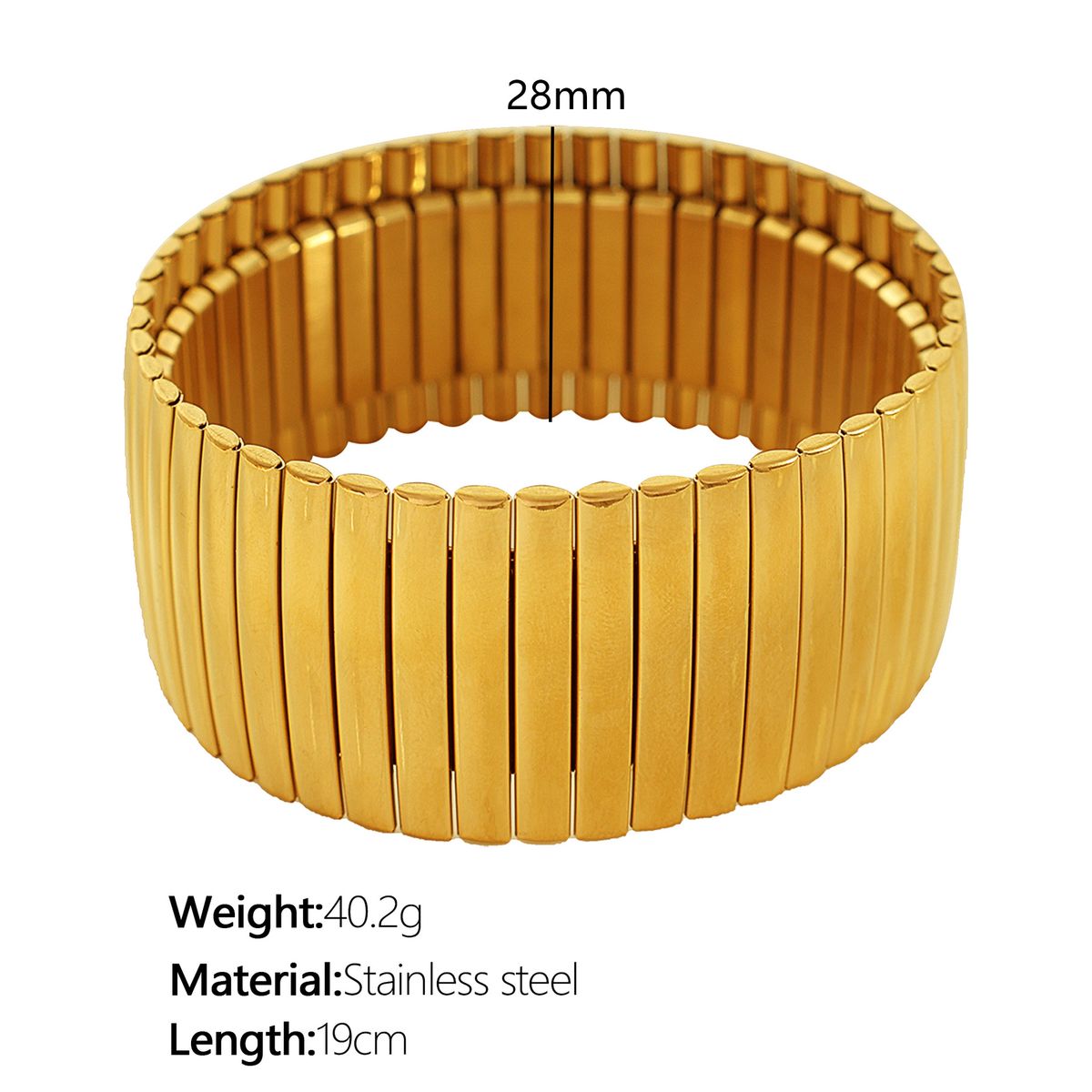 Bracciale da donna in acciaio al titanio placcato oro, semplice, a scacchi quadrati, resistente allo sbiadimento, con catena cubana versatile_voghion.com