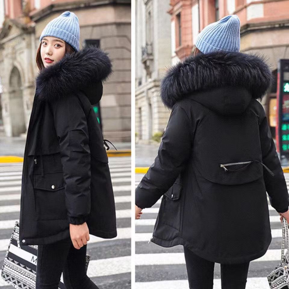 Wintertaugliche Steppjacke für Damen mit Kunstpelzbesatz – gemütlicher, taillenbetonter Parka in sanften Pastelltönen und klassischen Farben_voghion.com