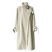 Elegant British-Style Long Trench Coat For Women – Minimalist & Luxurious Knee-Length Overcoat With Adjustable Belt, Pure Cotton, Black & Light Beige_voghion.com