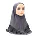 Hijab da donna tinta unita foulard da donna in lino di cristallo chiffon doppio strato pullover arricciato foulard comodo e traspirante_voghion.com