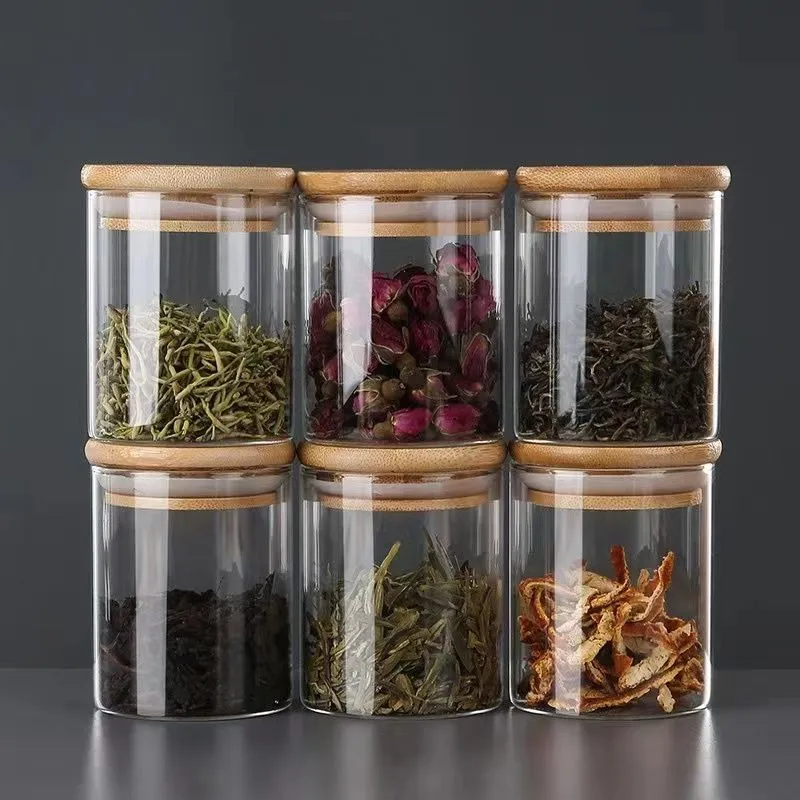 Kitchen High Borosilicate Glass Food Grade Storage Bamboo Lid Sealed Star Jar Blind Box_voghion.com